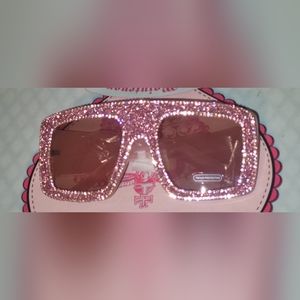 PINK GLITTER SUNGLASSES